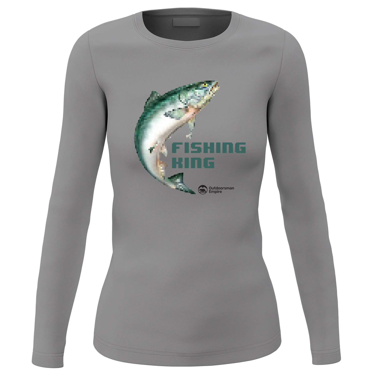 Fishing Pixelated Women Long Sleeve Shirt