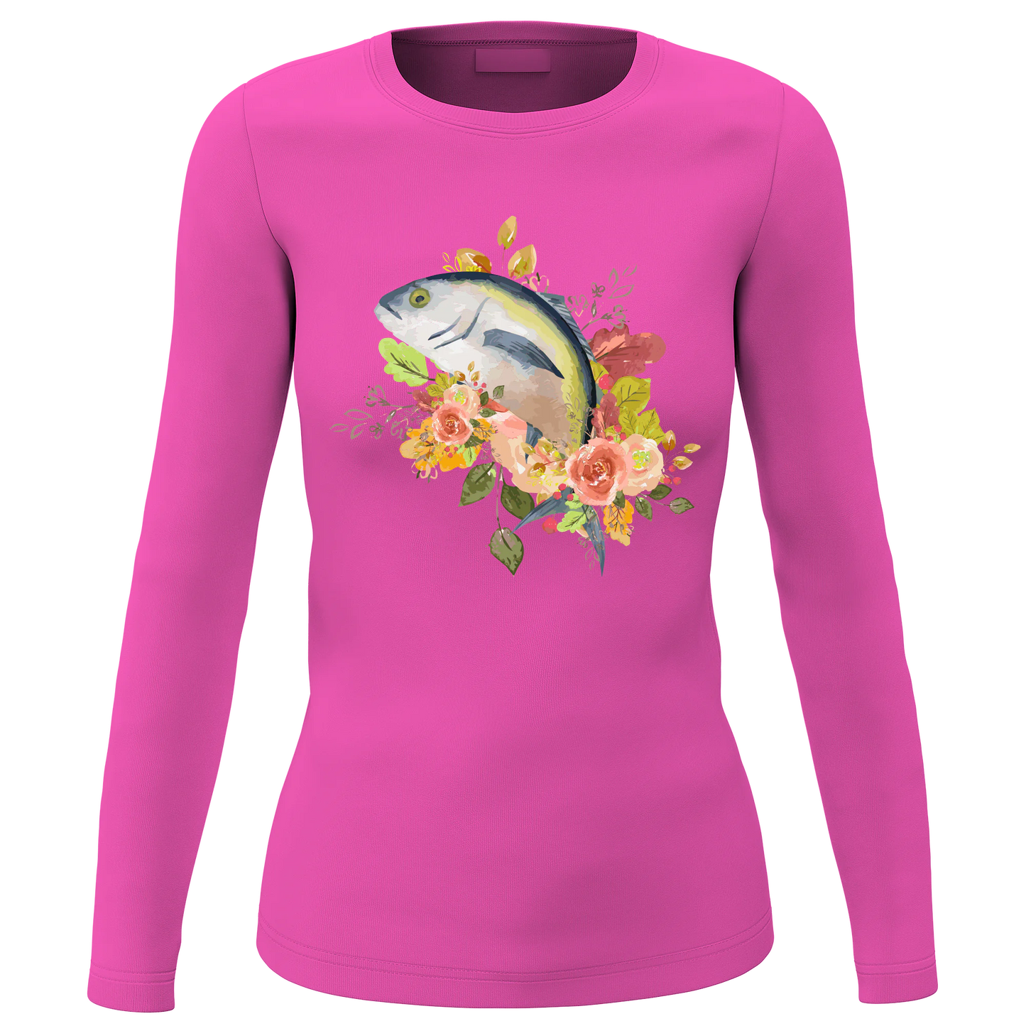 Fishing Flower Women Long Sleeve Shirt