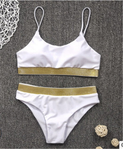 Two-Pieces Sexy Women Sequined Crystal Bikini Set Ladies Rhinestone