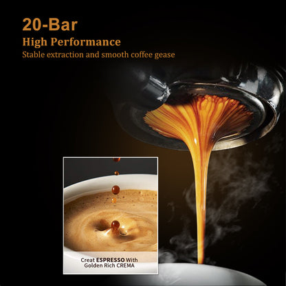 1200W 20 Bar Espresso Coffee Machine Instant Preheat Coffee Maker with