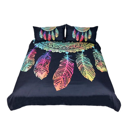 Dreamcatcher Bedding Set King Colorful Feathers