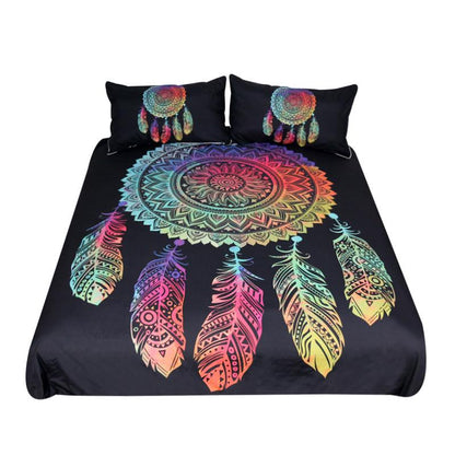Dreamcatcher Bedding Set King Colorful Feathers