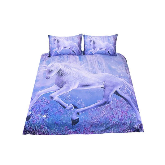 Purple Unicorn Bedding Set 3D Printed Quilt Cover