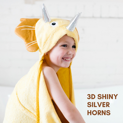 Toddler Hooded Towel Yellow Dinosaur