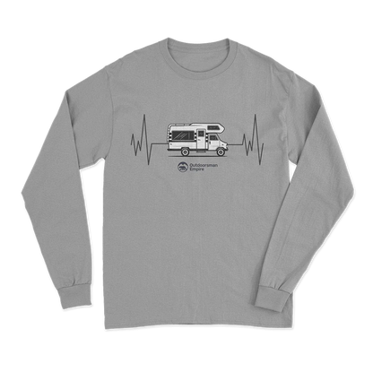 Camping Cardiogram Men Long Sleeve Shirt