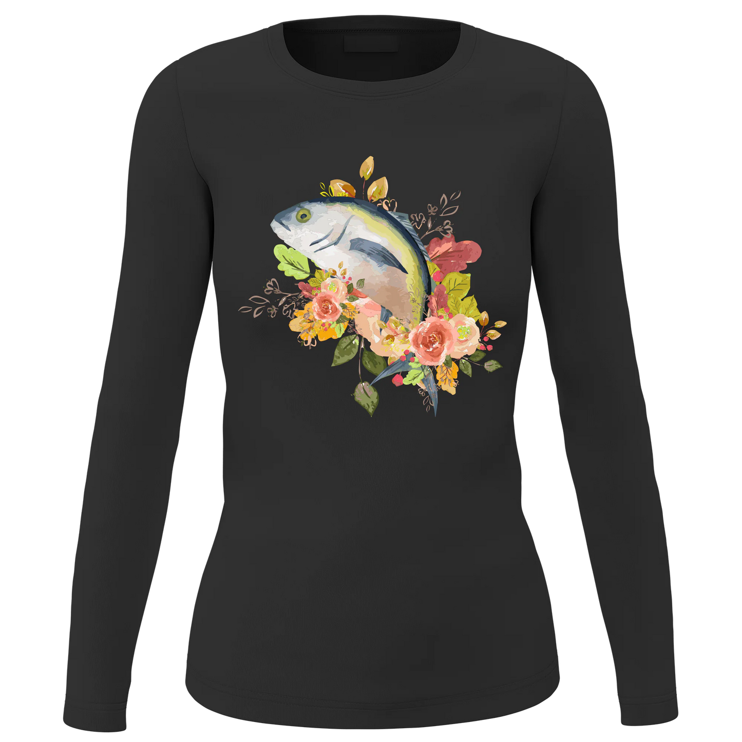 Fishing Flower Women Long Sleeve Shirt